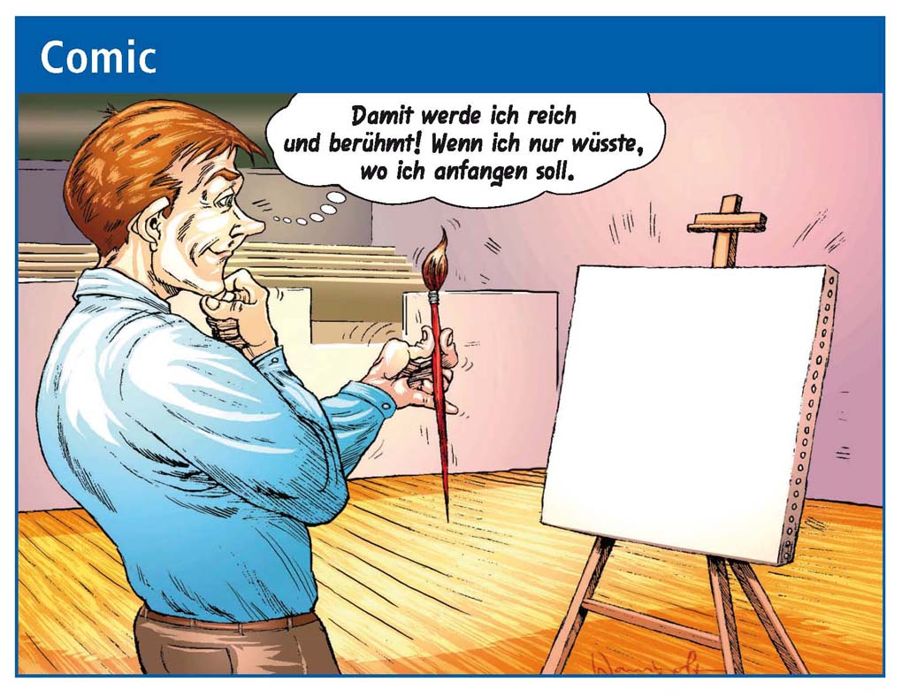 Cartoon Zeitschrift Volksbank Heilbronn-Idee Jörg Rentrop